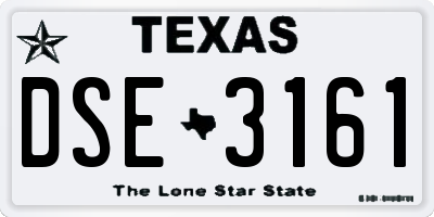 TX license plate DSE3161