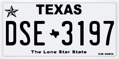 TX license plate DSE3197