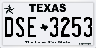 TX license plate DSE3253