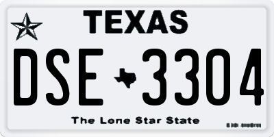 TX license plate DSE3304