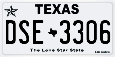 TX license plate DSE3306