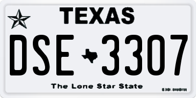 TX license plate DSE3307