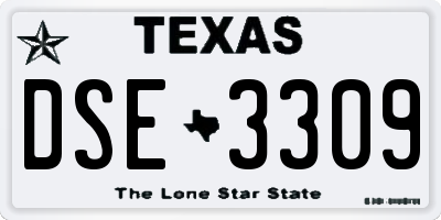 TX license plate DSE3309