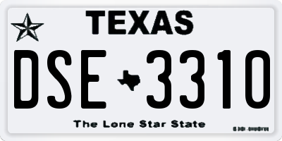 TX license plate DSE3310