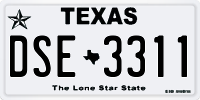 TX license plate DSE3311