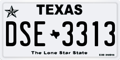 TX license plate DSE3313
