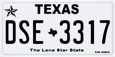 TX license plate DSE3317