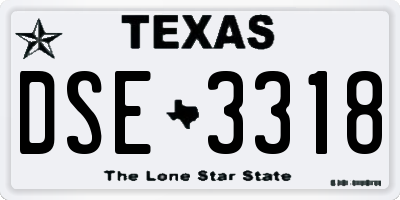 TX license plate DSE3318