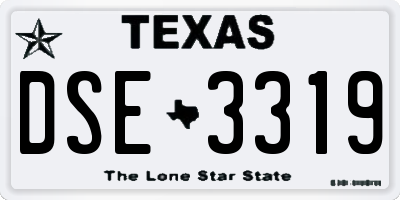 TX license plate DSE3319