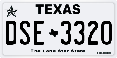 TX license plate DSE3320