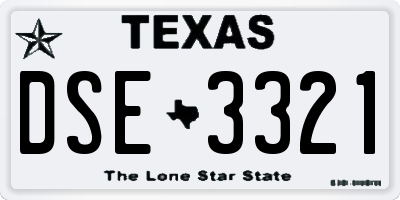 TX license plate DSE3321