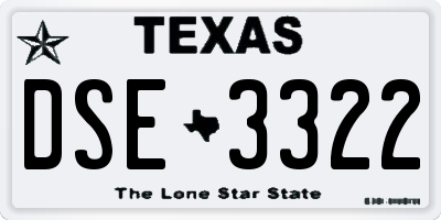 TX license plate DSE3322