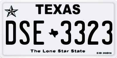 TX license plate DSE3323