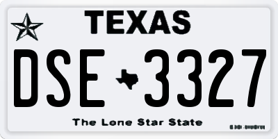 TX license plate DSE3327
