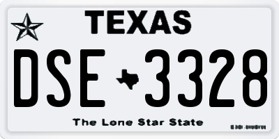 TX license plate DSE3328