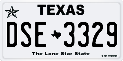 TX license plate DSE3329