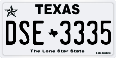 TX license plate DSE3335