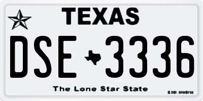 TX license plate DSE3336