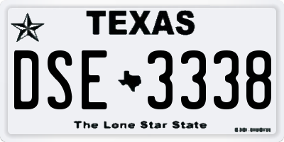 TX license plate DSE3338