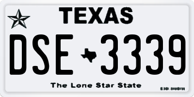 TX license plate DSE3339