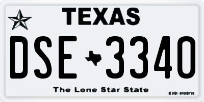 TX license plate DSE3340