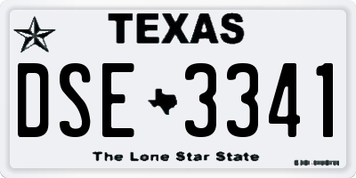 TX license plate DSE3341