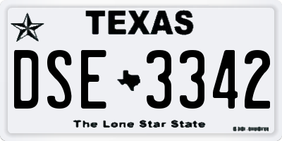 TX license plate DSE3342