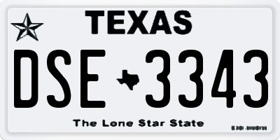 TX license plate DSE3343