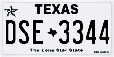 TX license plate DSE3344