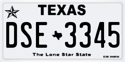 TX license plate DSE3345
