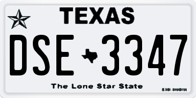 TX license plate DSE3347