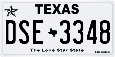 TX license plate DSE3348