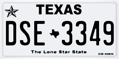 TX license plate DSE3349