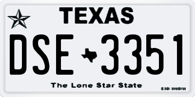 TX license plate DSE3351