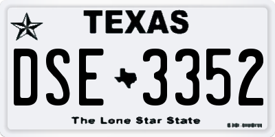 TX license plate DSE3352