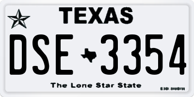 TX license plate DSE3354