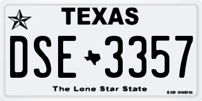 TX license plate DSE3357