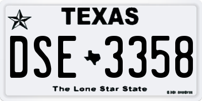 TX license plate DSE3358