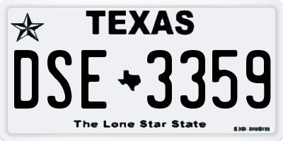 TX license plate DSE3359