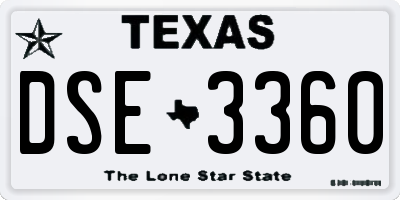 TX license plate DSE3360