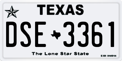 TX license plate DSE3361