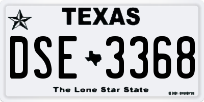 TX license plate DSE3368