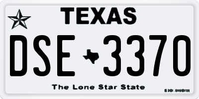 TX license plate DSE3370