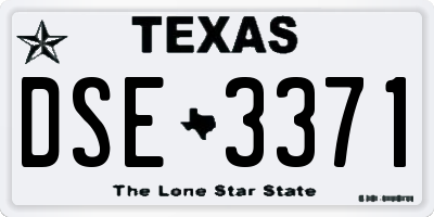 TX license plate DSE3371