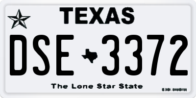 TX license plate DSE3372