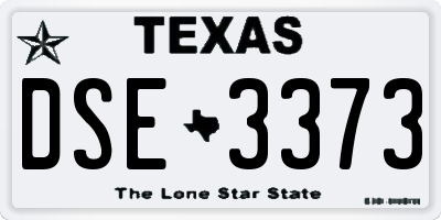 TX license plate DSE3373