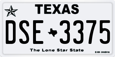 TX license plate DSE3375