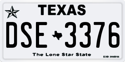 TX license plate DSE3376