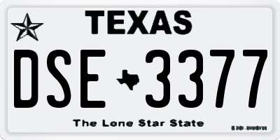 TX license plate DSE3377