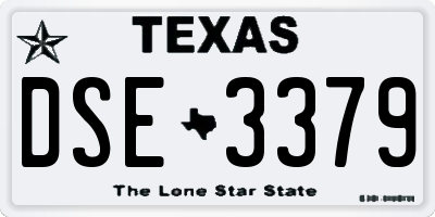 TX license plate DSE3379